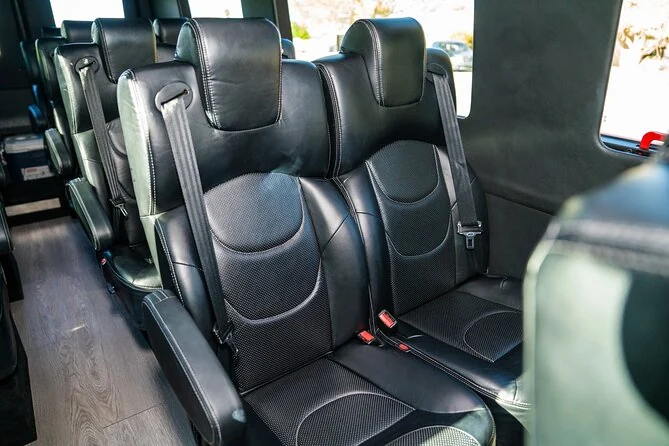 Ledersitze im Inneren eines Tourvans